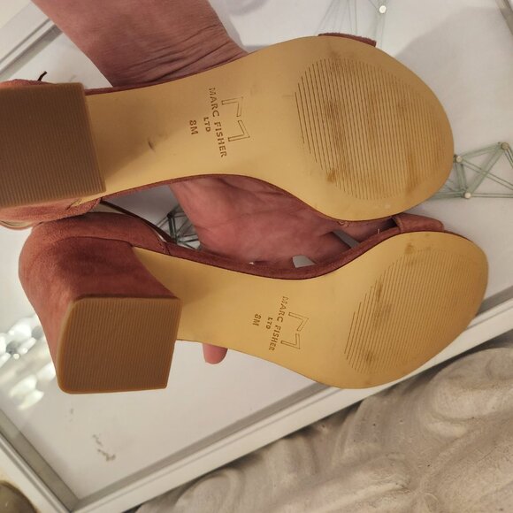 Marc Fisher Block Heel Sandal Karlee Suede Medium Pink. NIB. Size 8 - Picture 10 of 10